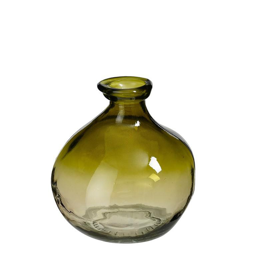 Visuel 1 du produit Vase en verre recyclé vert Organic - Ø 16,5 x H 18 cm