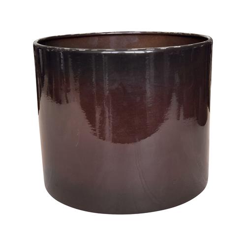 Visuel 1 du produit Pot cylindrique en métal recyclé coloris brun flambé Upcycle Cylindre - Ø 27 x H 22 cm