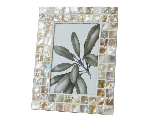 Visuel 1 du produit Cadre photo en capiz blanc - 16,5 x 21,5 cm