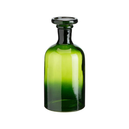 Visuel 1 du produit Bouteille décorative verte en verre style herboristerie - 17,5 x 8,5 cm