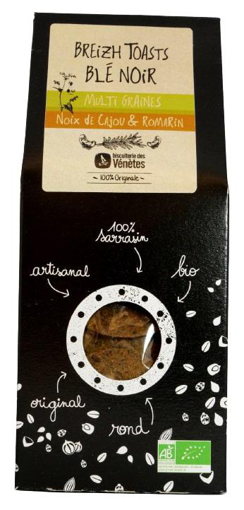 Visuel 1 du produit Toasts blé noir Noix de cajou romarin bio Biscuiterie Venetes - 125 g