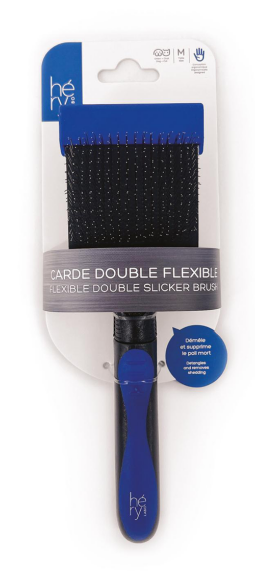 Visuel 1 du produit Brosse pour chien sensible coloris multicolore carde double flexible Héry - Taille M