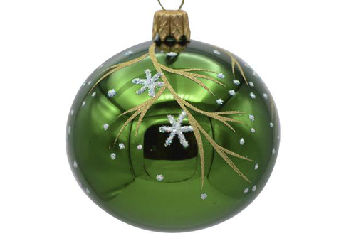 Visuel 1 du produit Suspension boule décorative Traditionel coloris vert en verre - Ø 7 cm