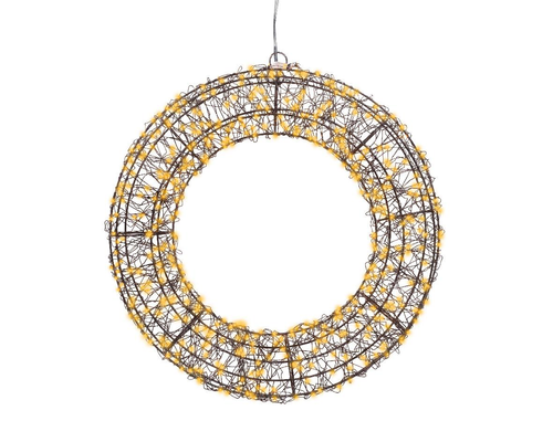 Visuel 1 du produit Couronne noire à 500 micro-LED blanc orangé pour extérieur - Ø 38 cm