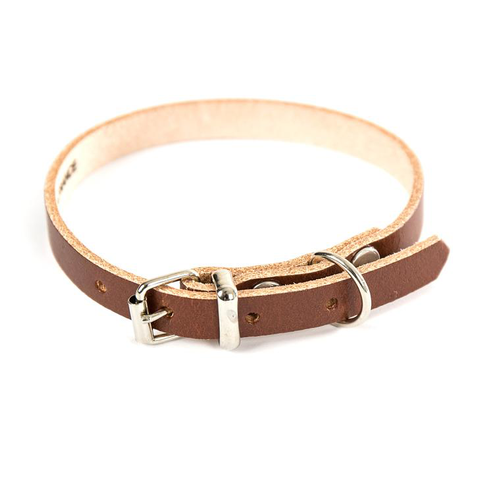 Visuel 1 du produit Collier en cuir marron pour chien 1,4x36 cm