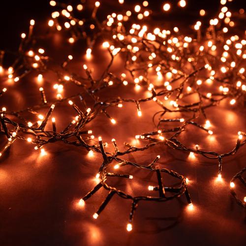 Visuel 1 du produit Guirlande lumineuse de Noël LED cuivre compact câble vert intérieur extérieur Flicker Light® - 18 m