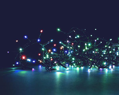 Visuel 1 du produit Guirlande lumineuse à 200 LED RGB sur câble vert Flicker Light® Compact - 5 m