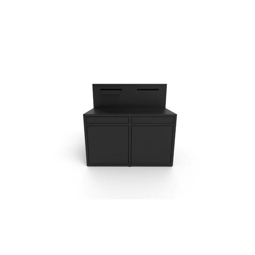 Visuel 2 du produit Support cuisine fermé en acier noir forme comptoir de bar Forge Adour - 120 x 97,2 x 112,5 cm