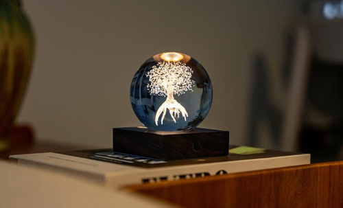 Visuel 3 du produit Boule en cristal et verre design Arbre de vie - Ø 8 x H 12 cm
