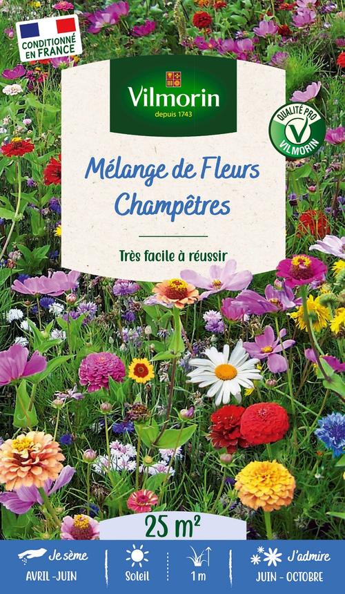 Visuel 1 du produit Mélange de fleurs 25 m² champêtre coloris multicolore Vilmorin jardin - 10 x 2,7 x 17,2 cm