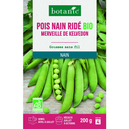 Visuel 1 du produit Graines de pois nain ridé merveille de kelvedon bio botanic® - graines à semer en étui
