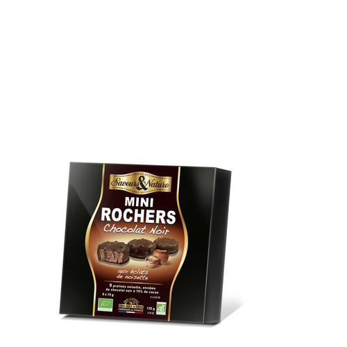 Visuel 1 du produit Coffret rochers praliné noisette chocolat noir bio Saveurs & Nature - 135 g
