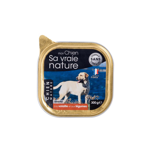 Visuel 2 du produit Aliment humide complet pour le chien senior à la volaille et aux légumes Sa vraie nature - 300 g