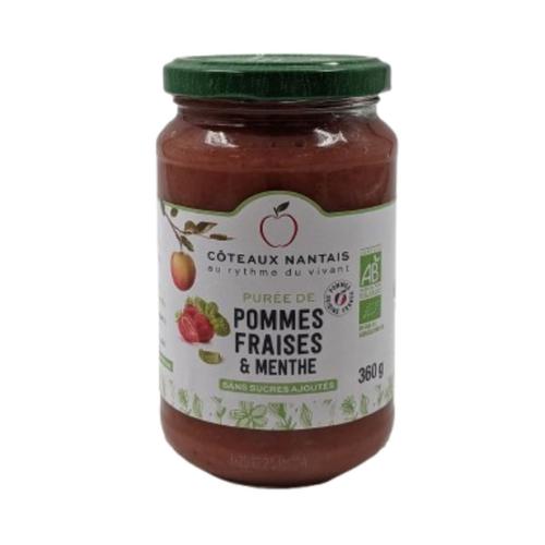 Visuel 1 du produit Purée bio de pommes fraises menthe Côteaux Nantais - 360 g