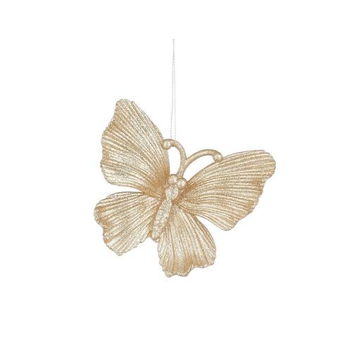 Visuel 1 du produit Papillon à suspendre champagne - 10 x 9 cm