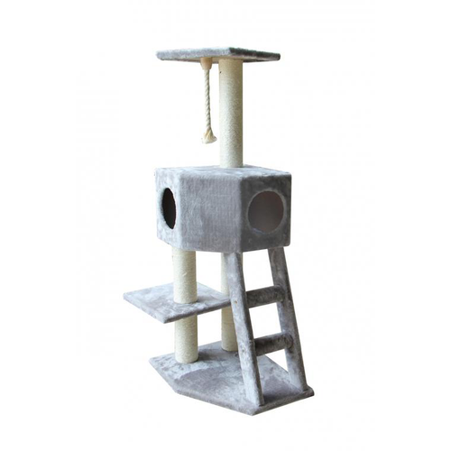 Visuel 1 du produit Arbre à chat avec panier et griffoir coloris gris Classic Rover - 120 cm