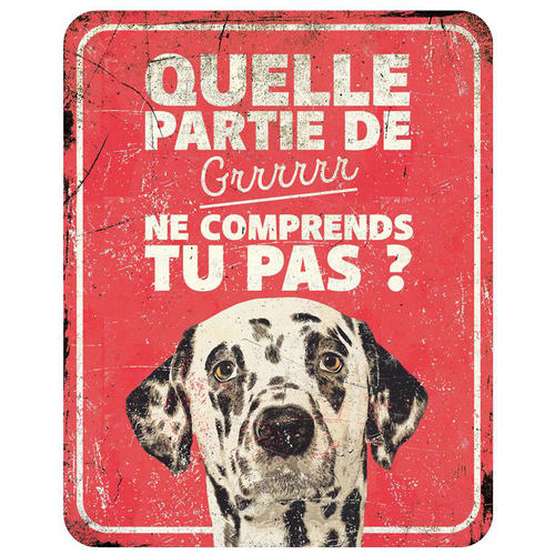 Visuel 1 du produit Panneau d'avertissement dalmatien coloris rouge en métal galvanisé D&D Home - 25 x 20 x 0,3 cm