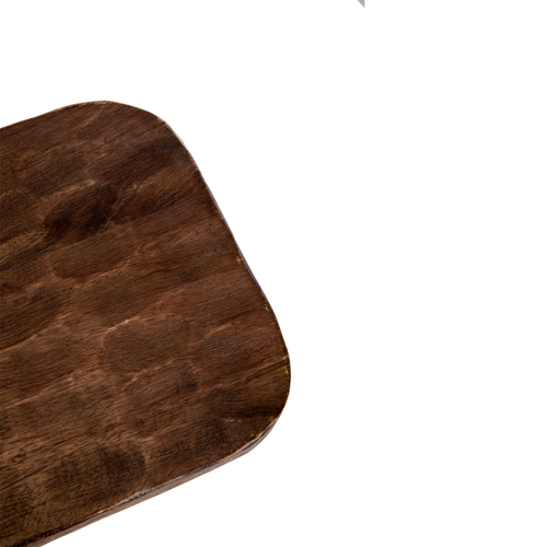 Visuel 2 du produit Tabouret en bois de manguier à finition martelée - 36 x 26 x 26 cm