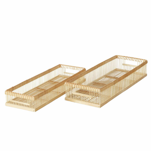 Visuel 1 du produit Plateau long en bambou naturel Lekika taille M - 50 x 16 x 7 cm