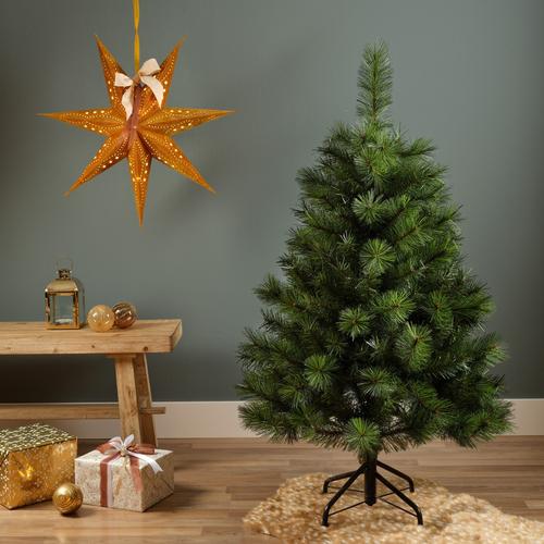 Visuel 6 du produit Sapin de Noël artificiel vert 18 branches avec pied en métal Ø 41 cm Ontario - Ø 91 x H 150 cm