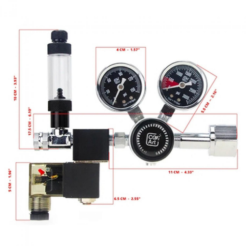 Visuel 2 du produit Régulateur CO2 aquarium double étape avec solénoïde intégré - CO2ART Série PRO-SE