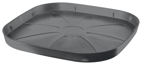 Visuel 1 du produit Soucoupe carrée en plastique recyclé gris Deroma Origin Grigio - 24 x 24 x 2,25 cm