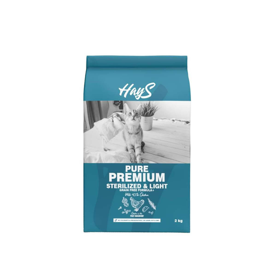Visuel 2 du produit Croquette pour chat adulte stérilisé au poulet light Hays Pure Premium - 2 kg