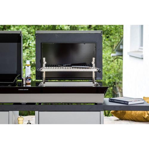 Visuel 5 du produit Combi plancha et gril 60 en acier noir et gris 150 x 60 x 24 cm