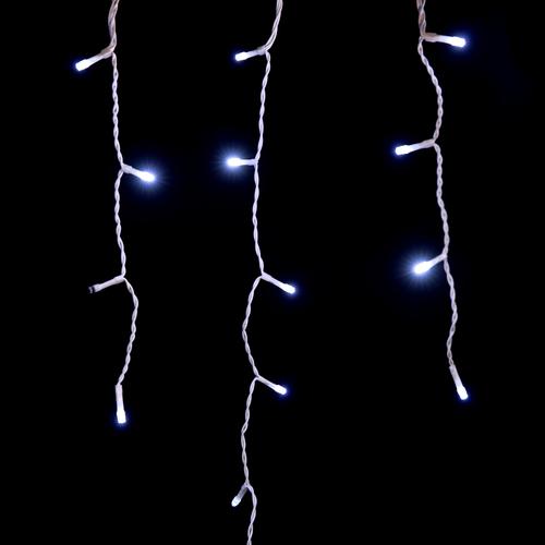 Visuel 2 du produit Rideau lumineux de Noël stalactite LED blanc froid câble blanc intérieur et extérieur connectable 3 fois - 8 x 0,5 m