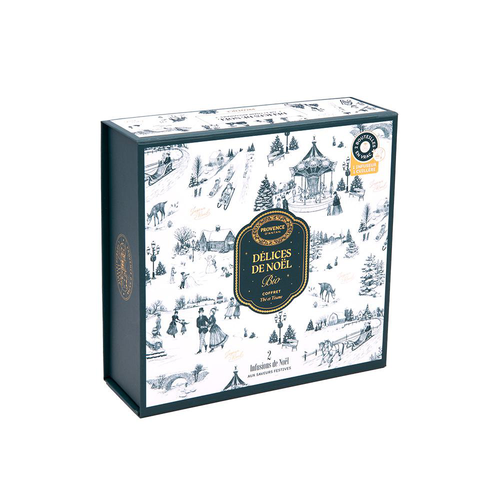 Visuel 1 du produit Coffret délices de Noël bio 2 bouteilles avec infuseur Provence d'Antan - 140 g