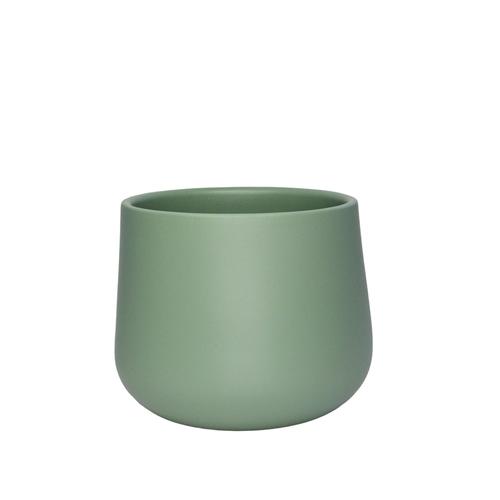Visuel 1 du produit Cache-pot en céramique modèle 620-15 coloris vert - Ø 13,5 x H 13 cm