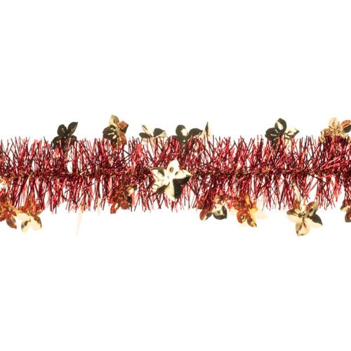 Visuel 1 du produit Guirlande de sapin feuille hellébore coloris rouge et cuivre en plastique - Ø 80 mm x 2 m