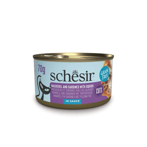 Visuel 1 du produit Alimentation humide pour chat morceaux de sardines, maquereaux Schesir - 70 g