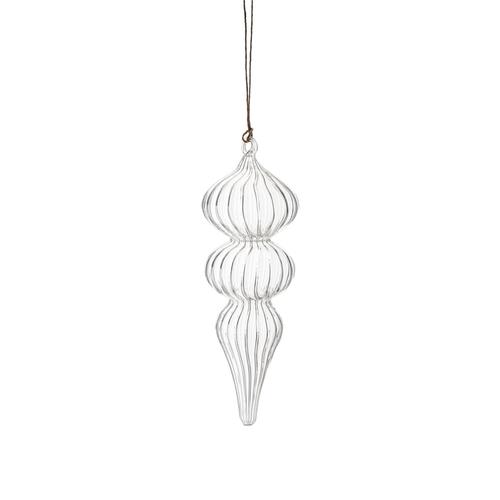 Visuel 1 du produit Suspension forme goutte en verre transparent - Ø 6 x H 17 cm