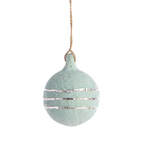 Visuel 1 du produit Suspension boule ronde coloris bleu en papier mâché - Ø 8 cm