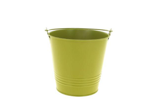 Visuel 1 du produit Cache-pot seau en zinc coloris vert - Ø 13 x H 12,5 cm
