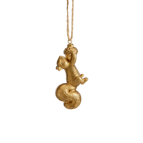 Visuel 4 du produit Animal de la forêt à suspendre en polyrésine dorée - 8 x 3 x 9,5 cm