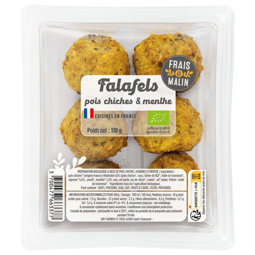 Visuel 1 du produit Falafels bio pois chiche et menthe Frais et malin - 110 g