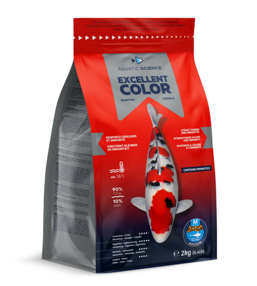 Visuel 1 du produit Nourriture complète premium pour koïs de minimum 15 cm de long Aquatic Science Excellent Color - Taille M sac de 2 kg