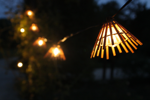 Visuel 2 du produit Guirlande Maloya bambou 10 LED coloris marron en bambou Watt & Home - 5 m