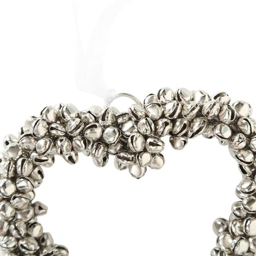 Visuel 2 du produit Pendentif décoratif cœur en fer argenté Glöckchen grand modèle - Ø 16 cm