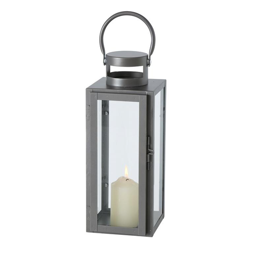 Visuel 1 du produit Lanterne en métal gris Arana petit modèle - 12 x 13 x 30 cm