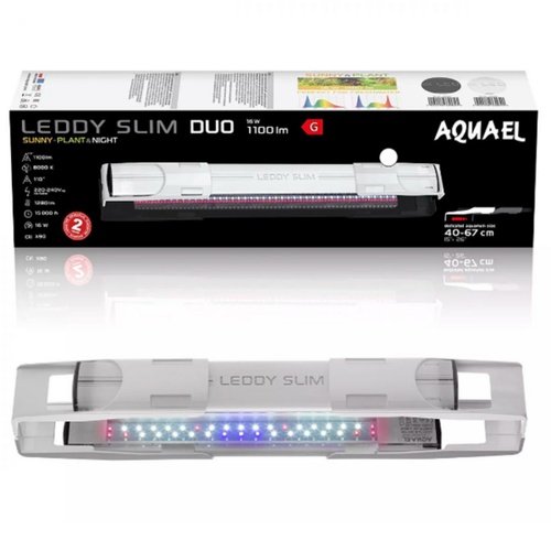 Visuel 3 du produit Rampe LED aquarium eau douce, blanc 16W, AQUAEL, Leddy Slim Duo Sunny & Plant 2.0 - Day & Night