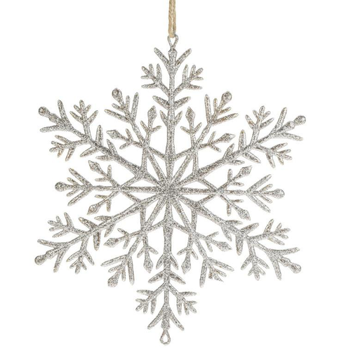 Visuel 1 du produit Flocon de neige avec paillettes en fibre de bois naturel Weiste - Ø 21cm