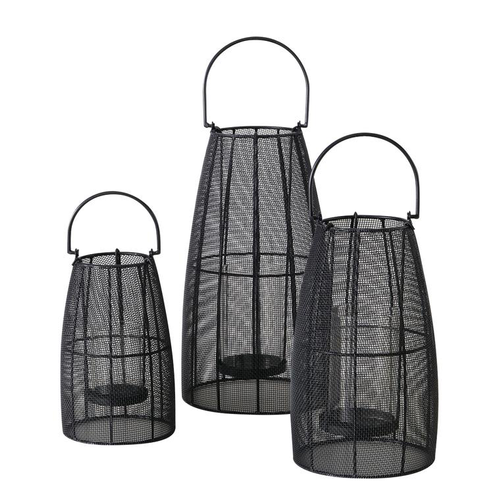 Visuel 1 du produit Photophore Cinto coloris noir en métal - 25 cm