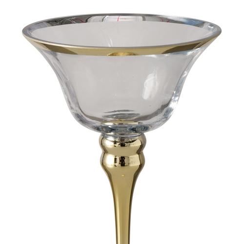 Visuel 2 du produit Photophore en verre et métal laqué doré Elegas - Ø 12,5 x H 25 cm
