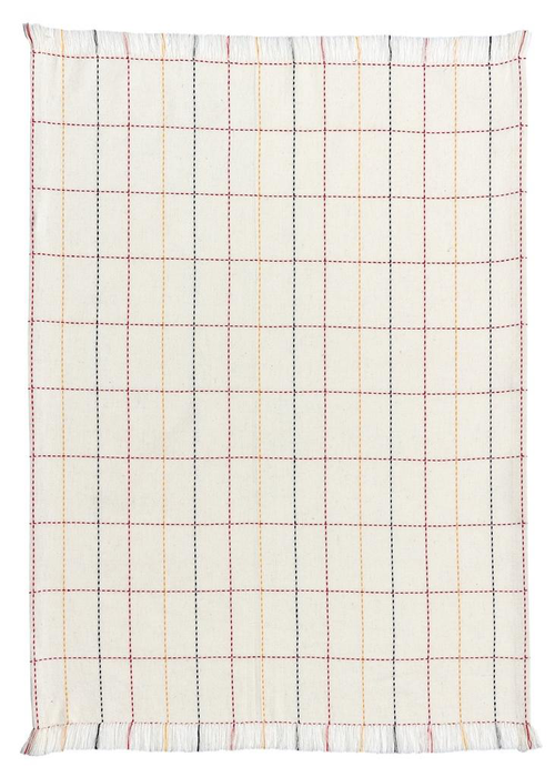 Visuel 1 du produit Torchon en coton recyclé blanc à carreaux multicolores Winckler Luan - 50 x 70 cm