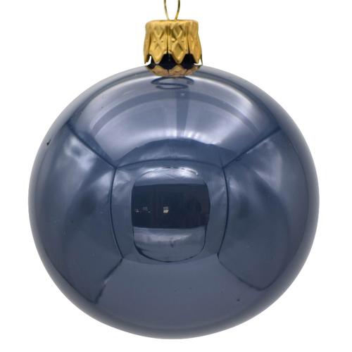 Visuel 1 du produit Boule de Noël en verre bleu vif - Ø 6 cm