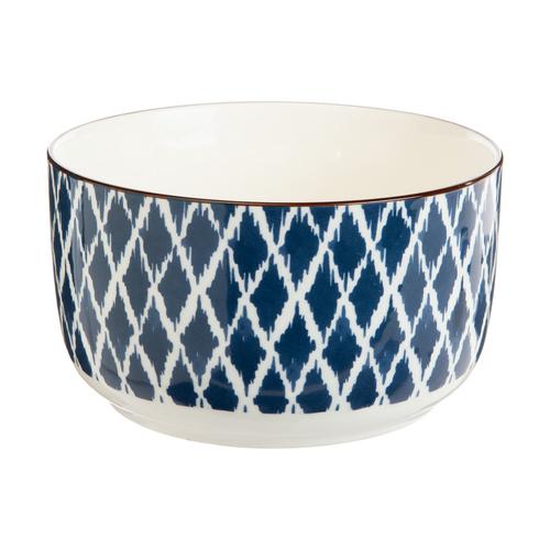 Visuel 1 du produit Bol à salade en porcelaine bleu et blanc Estival - Ø 15 x H 12 cm