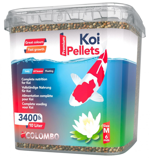 Visuel 1 du produit Granulés medium pour kois, 6 mm, COLOMBO BASSIN Kois Pellets - 3.4 kg/10L